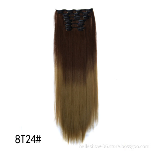 Hot sell  ombre hair extension clip in   triple weft clip in hair extension   yahui clip in hair extension	wholesale